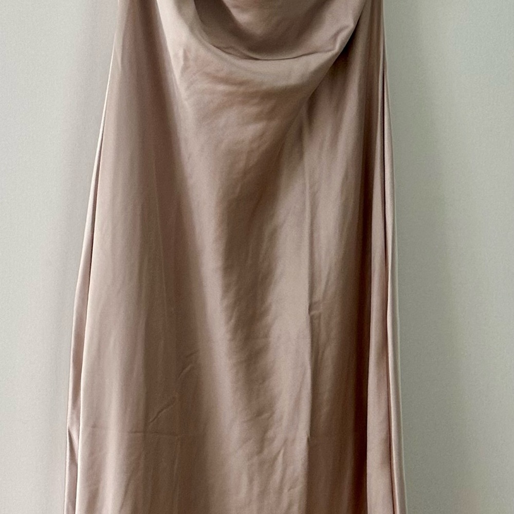 The Occasion Old Navy Elegant Satin Cowl Maxi Dress in Champagne - Picture 5 of 8